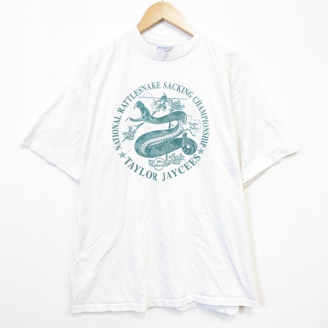 All Sport 90s 半袖Tシャツ ヘビ ホワイト メンズXL相当 | 古着