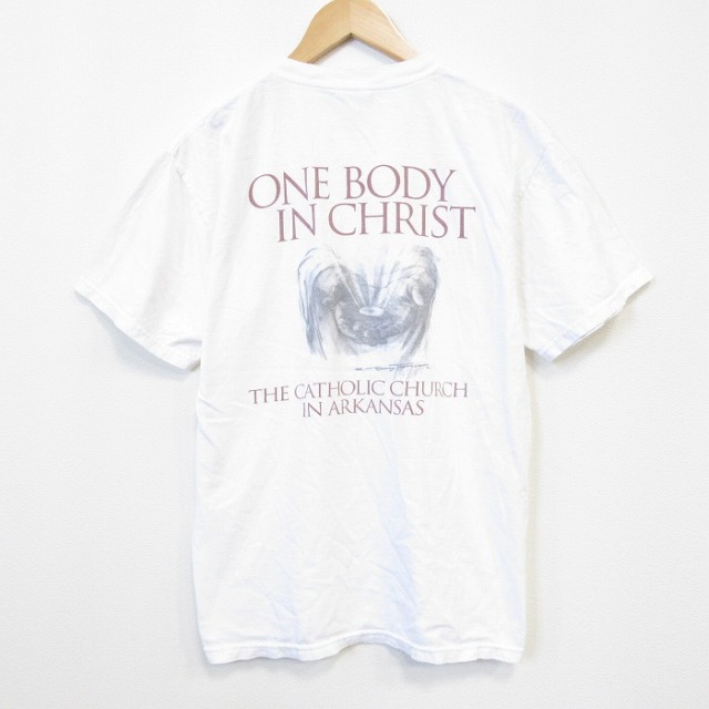 00s 半袖Tシャツ キリスト ホワイト メンズL相当 | 古着