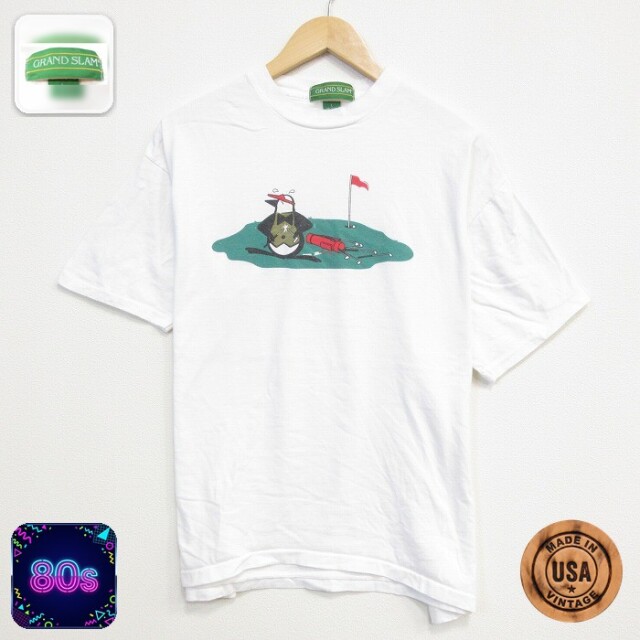 グランドスラム 80s 半袖Tシャツ ホワイト メンズXL相当 | 古着