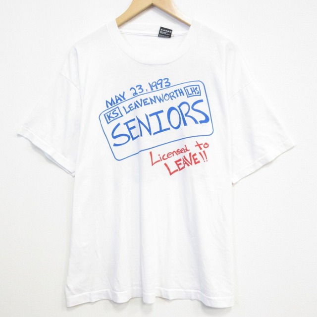 フルーツオブザルーム 90s 半袖Tシャツ SENIORS ホワイト メンズXL相当 | 古着