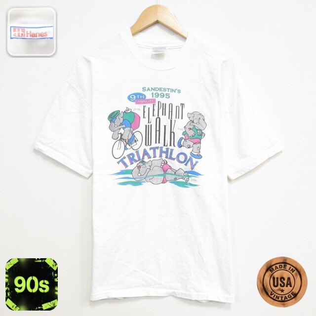ヘインズ 90s 半袖Tシャツ ゾウ ホワイト メンズXL相当 | 古着