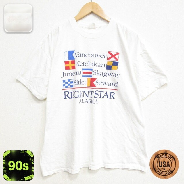 90s 半袖Tシャツ アラスカ ホワイト メンズXL相当 | 古着