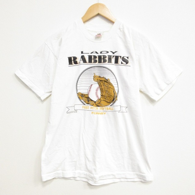 フルーツオブザルーム 90s 半袖Tシャツ ソフトボール ホワイト メンズL相当 | 古着