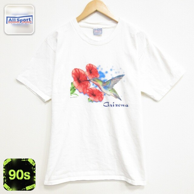 All Sport 90s 半袖Tシャツ 鳥 ホワイト メンズL相当 | 古着