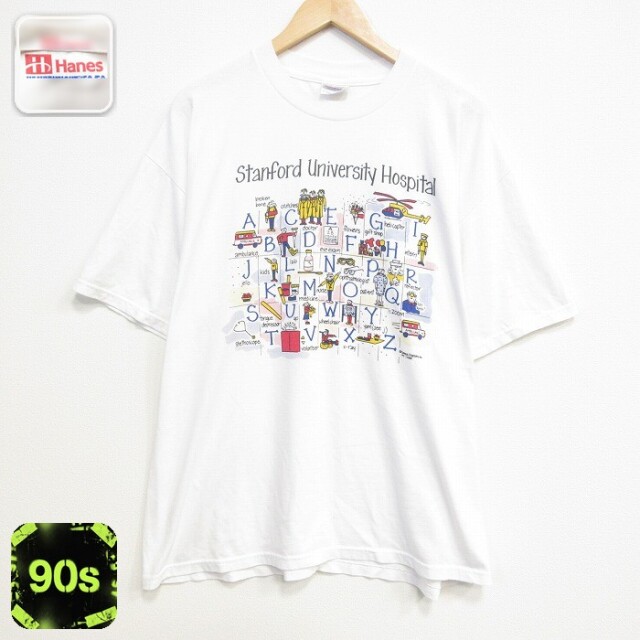 ヘインズ 90s 半袖Tシャツ スタンフォード ホワイト メンズXL相当 | 古着