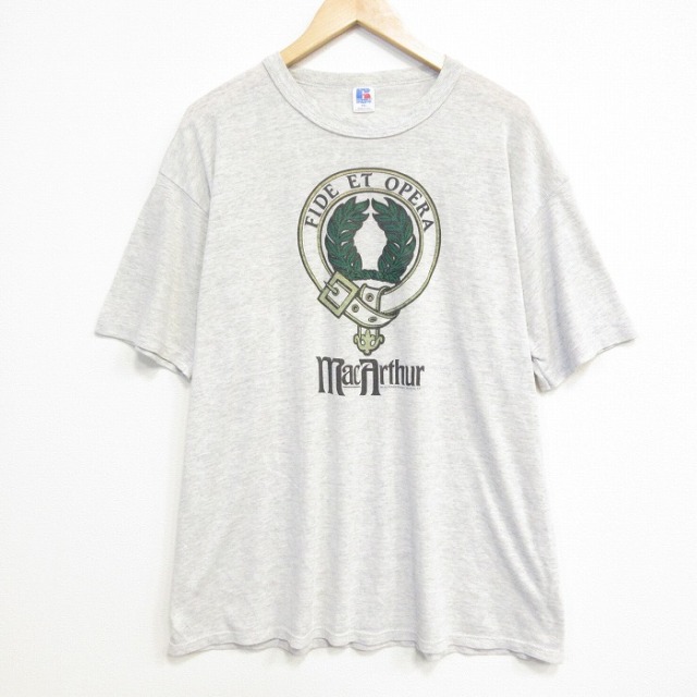 ラッセル 80s 半袖Tシャツ ベルト グレー メンズXL相当 | 古着
