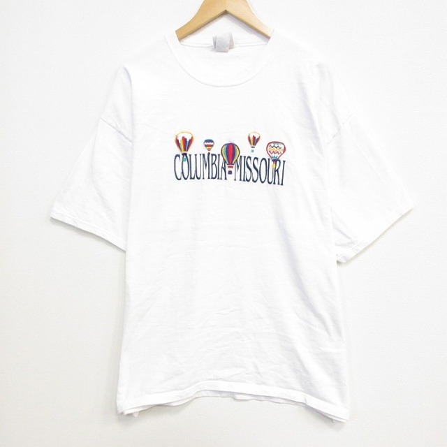 90s 半袖Tシャツ 気球刺繍 ホワイト メンズXL相当 | 古着