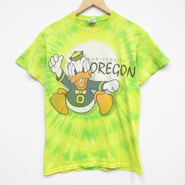 00s 半袖Tシャツ オレゴン両面プリント タイダイ イエロー メンズS相当 | 古着