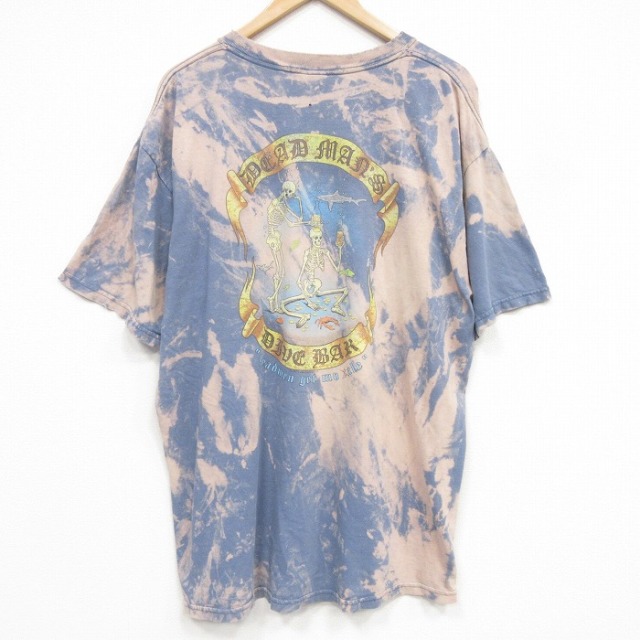 00s 半袖Tシャツ スケルトン ネイビー メンズXL相当 | 古着