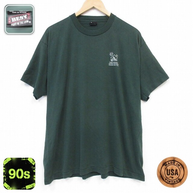 フルーツオブザルーム 90s 半袖Tシャツ ニューヨーク グリーン メンズXL相当 | 古着