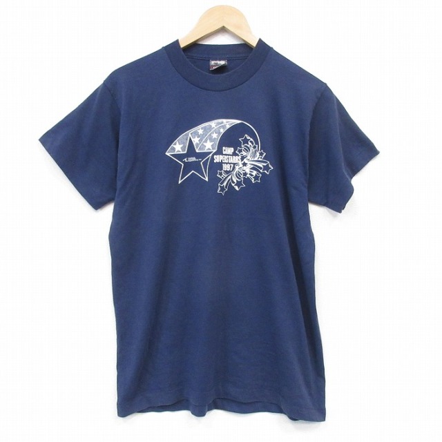 フルーツオブザルーム 90s 半袖Tシャツ スター ネイビー メンズM相当 | 古着