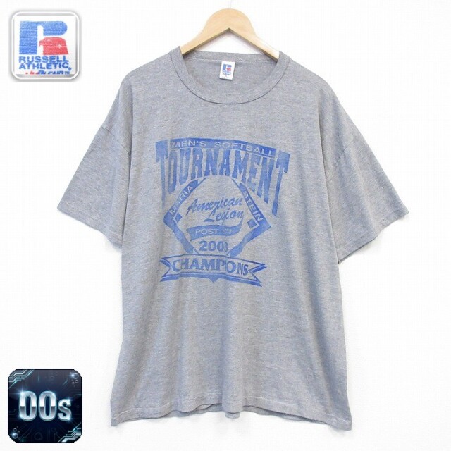 ラッセル 00s 半袖Tシャツ ソフトボール グレー メンズXL相当 | 古着