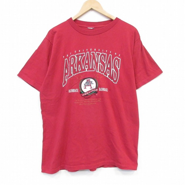 90s 半袖Tシャツ アーカンソーレイザーバックス レッド メンズXL相当 | 古着