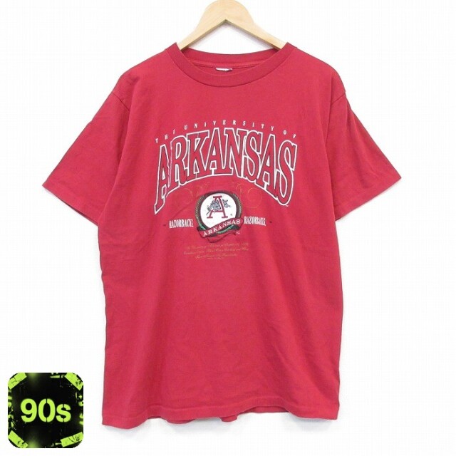 90s 半袖Tシャツ アーカンソーレイザーバックス レッド メンズXL相当 | 古着