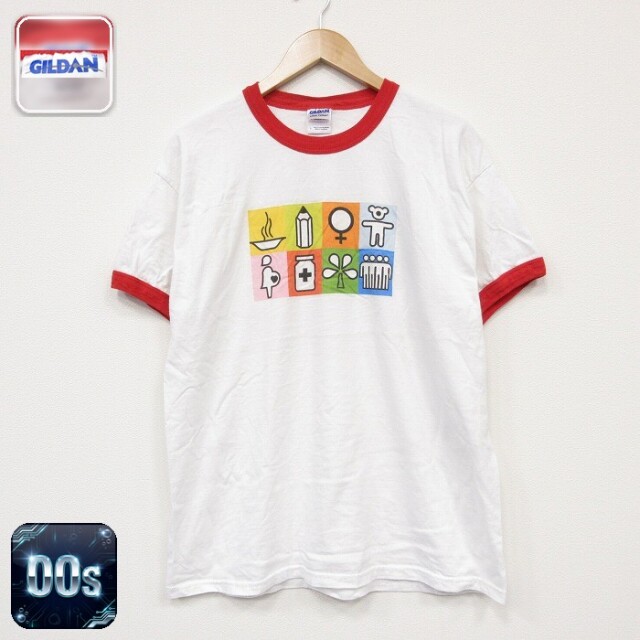 00s 半袖Tシャツ 鉛筆 ホワイト メンズL相当 | 古着
