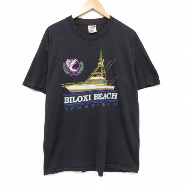 オニータ 90s 半袖Tシャツ ボート ブラック メンズXL相当 | 古着