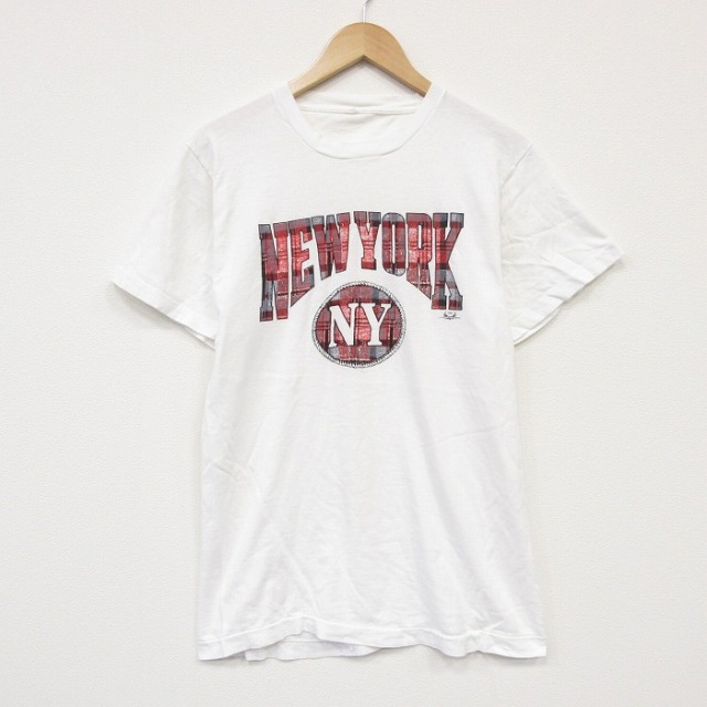 90s 半袖Tシャツ ニューヨーク ホワイト メンズS相当 | 古着