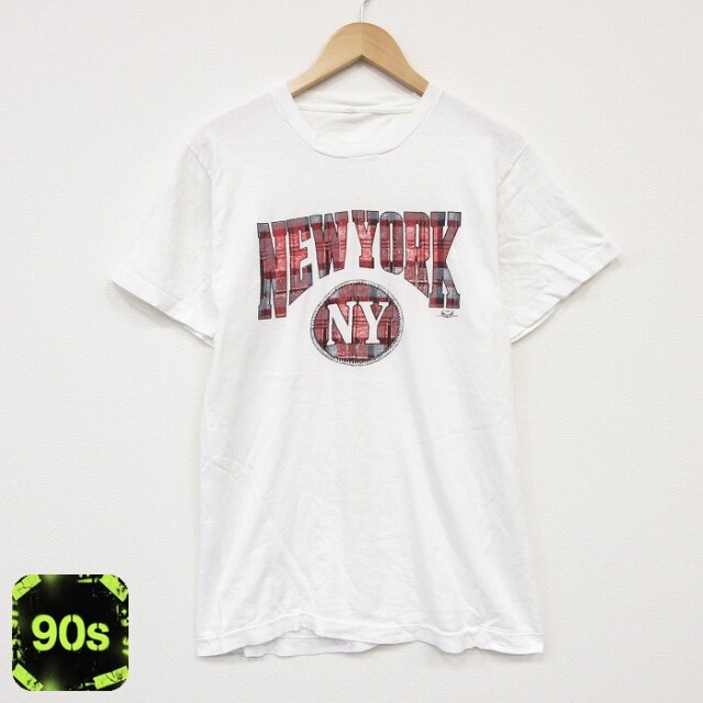 90s 半袖Tシャツ ニューヨーク ホワイト メンズS相当 | 古着