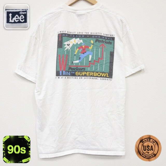 リー 90s 半袖Tシャツ スーパーボウル ホワイト メンズXL相当 | 古着