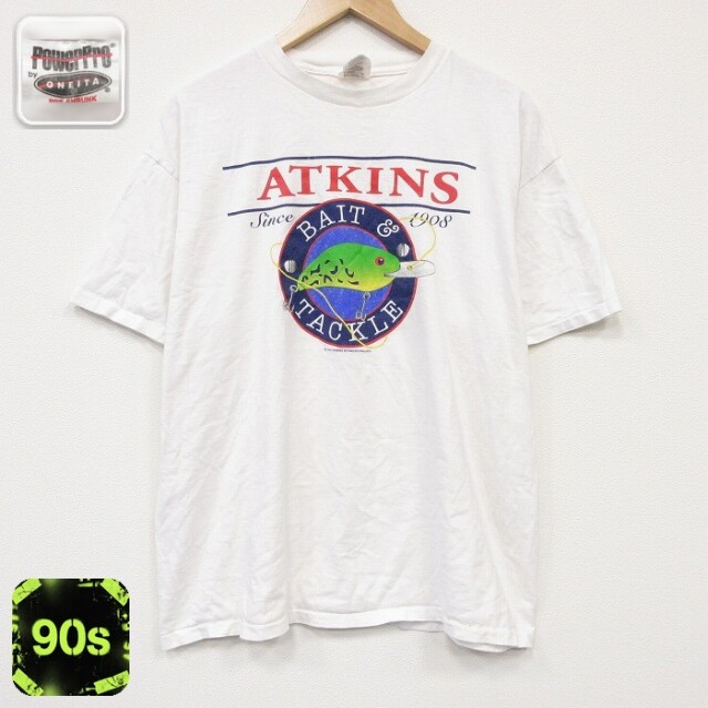 オニータ 90s 半袖Tシャツ ルアー ホワイト メンズXL相当 | 古着