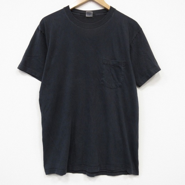 タウンクラフト 90s 半袖Tシャツ 胸ポケット付き ブラック メンズM相当 | 古着
