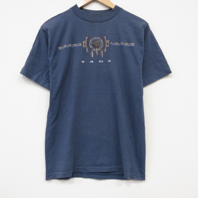 90s 半袖Tシャツ TAOS ネイビー メンズM相当 | 古着
