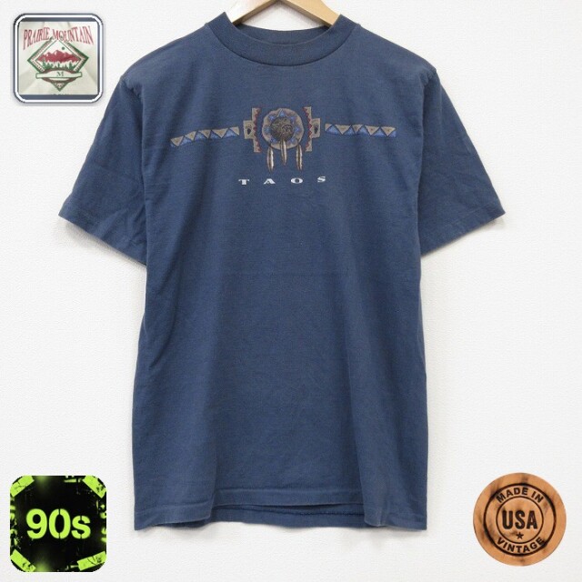 90s 半袖Tシャツ TAOS ネイビー メンズM相当 | 古着