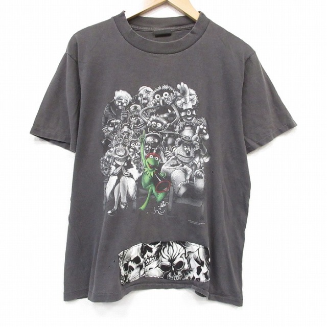 90s 半袖Tシャツ マペッツ カーミット グレー メンズXL相当 | 古着