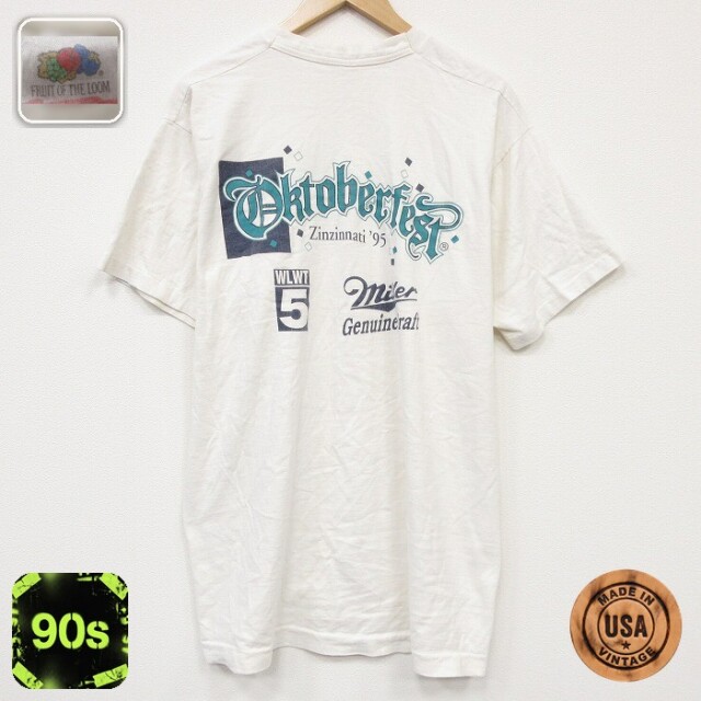 フルーツオブザルーム 90s 半袖Tシャツ オクトーバーフェス ホワイト メンズXL相当 | 古着