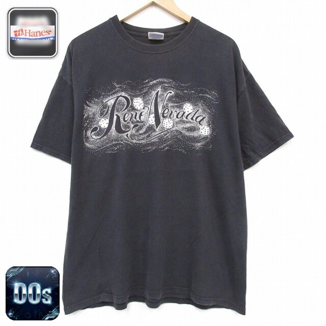 ヘインズ 00s 半袖Tシャツ サイコロ ブラック メンズXL相当 | 古着