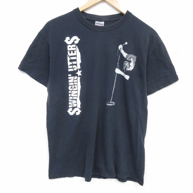 半袖ロックバンドTシャツ SWINGIN UTTERSプリント ブラック メンズM相当 | 古着