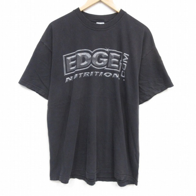 00s 半袖Tシャツ EDGE ブラック メンズXL相当 | 古着