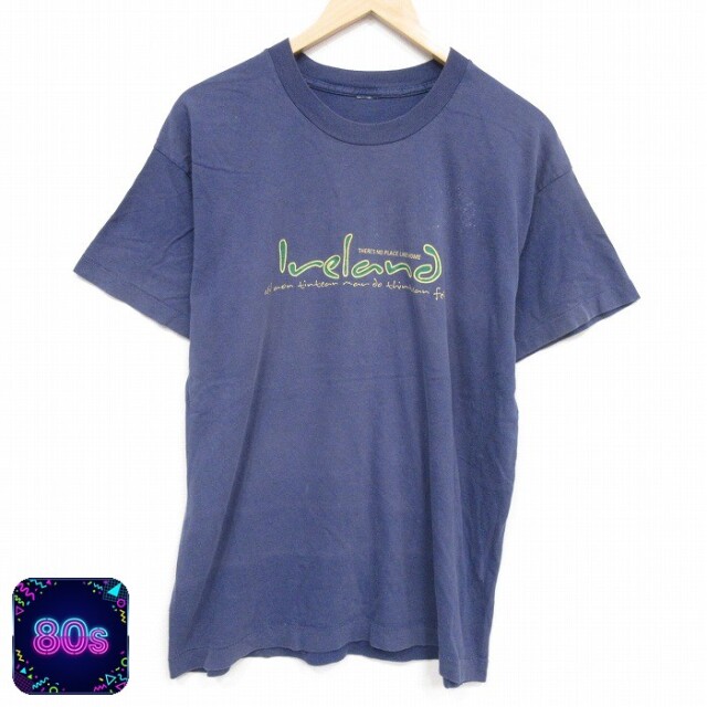 80s 半袖Tシャツ アイルランド ネイビー メンズL相当 | 古着