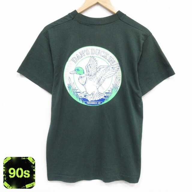 90s 半袖Tシャツ 鳥 グリーン メンズM相当 | 古着