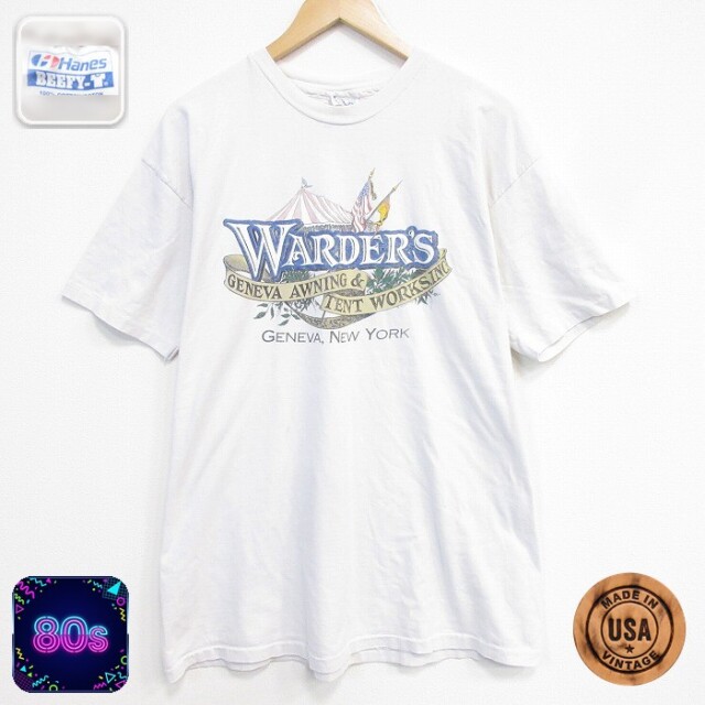 ヘインズ 80s 半袖Tシャツ ニューヨーク ホワイト メンズXL相当 | 古着