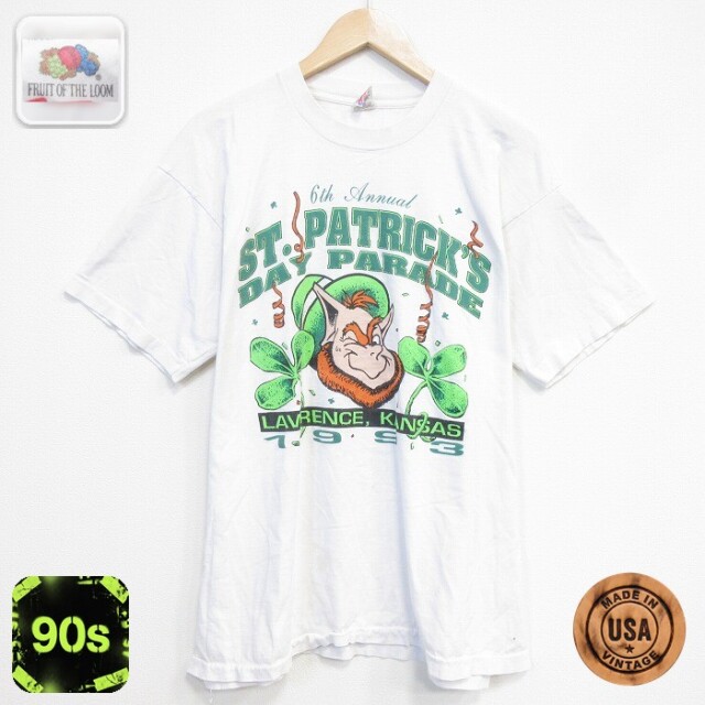 フルーツオブザルーム 90s 半袖Tシャツ クローバー ホワイト メンズXL相当 | 古着