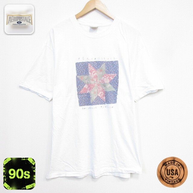 エアロポステール 90s 半袖Tシャツ ホワイト メンズXL相当 | 古着