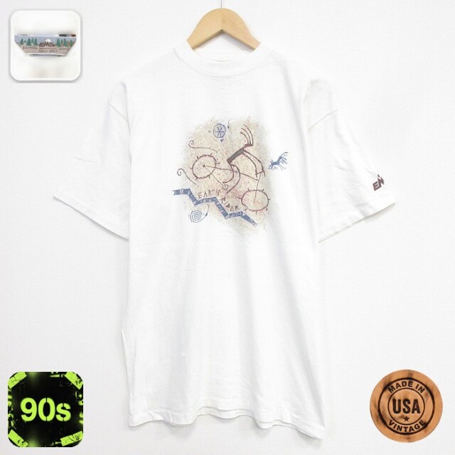 90s 半袖Tシャツ 民族 ホワイト メンズL相当 | 古着