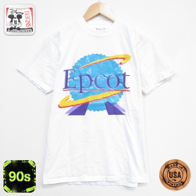 ディズニー 90s 半袖Tシャツ エプコット ホワイト メンズM相当 | 古着