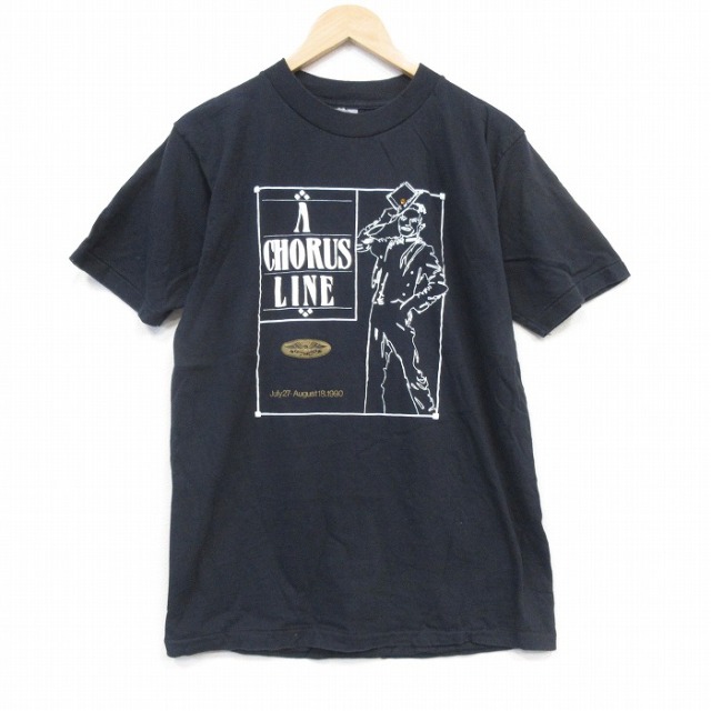 オニータ 90s 半袖Tシャツ コーラスライン ブラック メンズM相当 | 古着