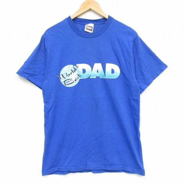 TULTEX 90s 半袖Tシャツ DAD ブルー メンズM相当 | 古着