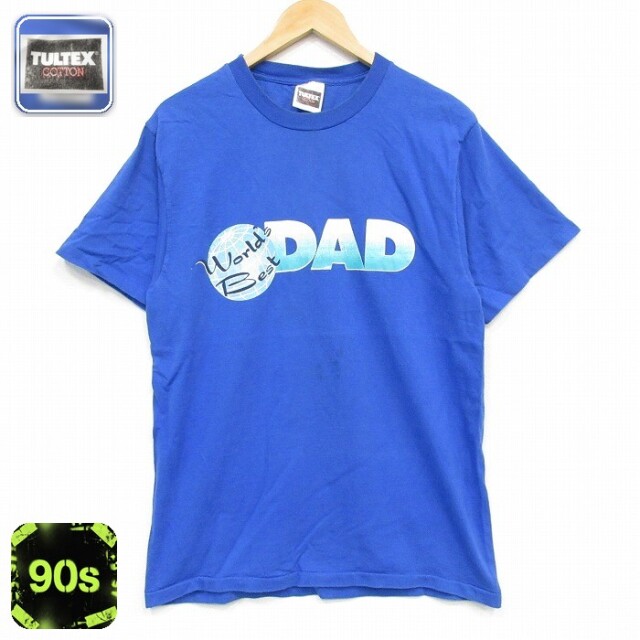 TULTEX 90s 半袖Tシャツ DAD ブルー メンズM相当 | 古着