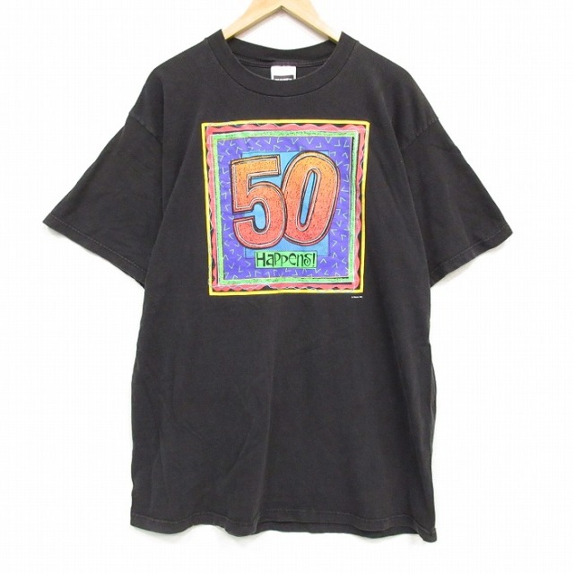 TULTEX 90s 半袖Tシャツ ブラック メンズXL相当 | 古着