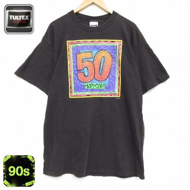 TULTEX 90s 半袖Tシャツ ブラック メンズXL相当 | 古着