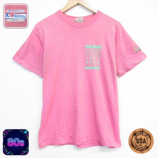 ヘインズ 80s 半袖Tシャツ WNCS ピンク メンズL相当 | 古着