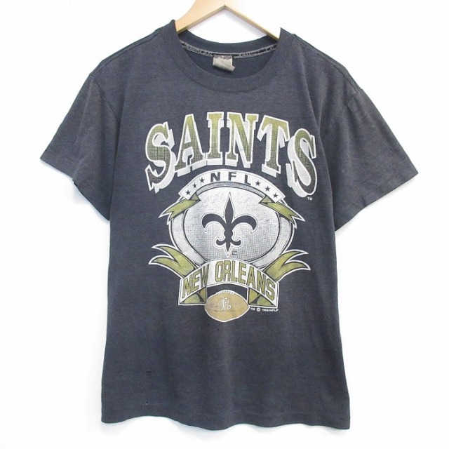 90s 半袖Tシャツ NFLニューオリンズセインツ グレー メンズXL相当 | 古着