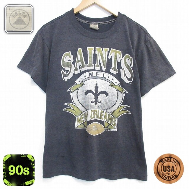 90s 半袖Tシャツ NFLニューオリンズセインツ グレー メンズXL相当 | 古着