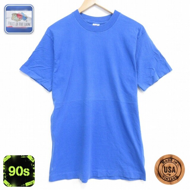 90s 半袖Tシャツ ブルー メンズM相当 | 古着