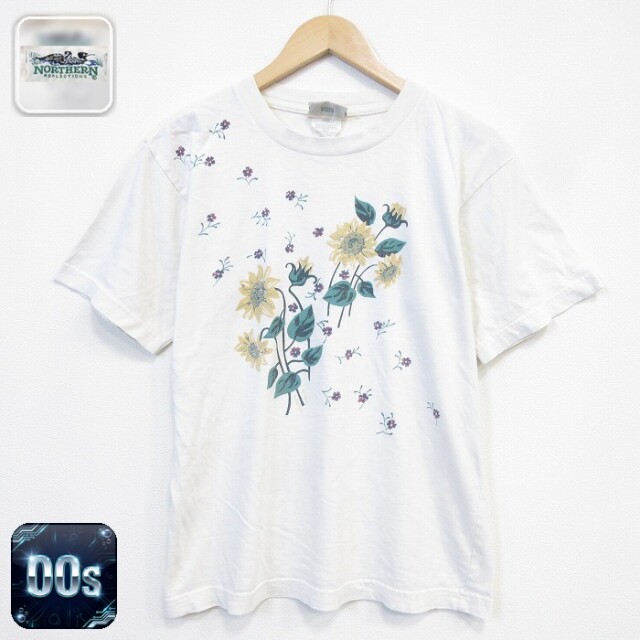 NORTHERN REFRECTIONS 00s 半袖Tシャツ ヒマワリ ホワイト メンズL相当 | 古着