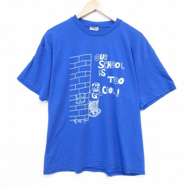 ヘインズ 00s 半袖Tシャツ クール ブルー メンズXL相当 | 古着